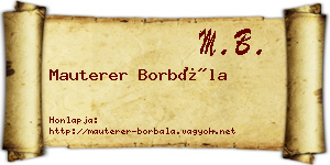 Mauterer Borbála névjegykártya